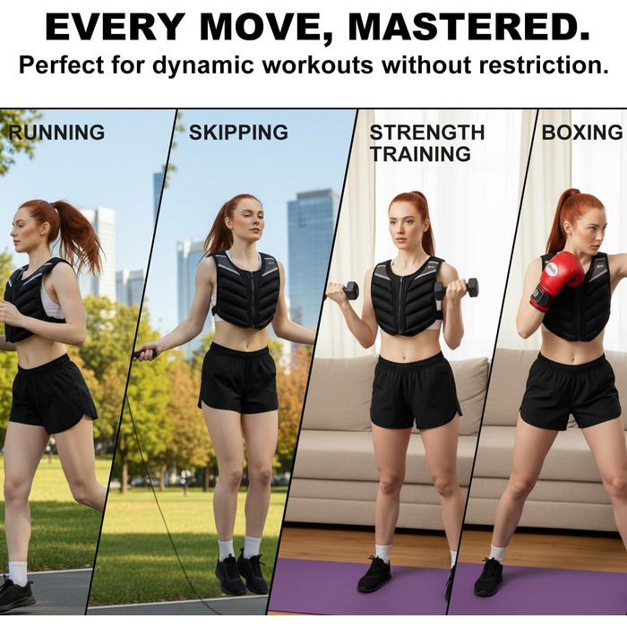 Вага для тренувань (важистість) 4.5/6.8/9.1 кг - жіноча/чоловіча, преміум якість, з світловідбиваючими смугами та кишенею на руку для силових тренувань, схуднення, тренувань вдома/в залі