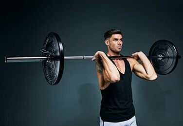 Гумові олімпійські диски GORILLA SPORTS, 5–25 кг, 50 мм, чорні, нековзні, для штанги
