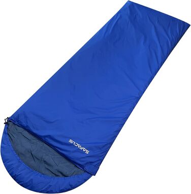 Спальний мішок для кемпінгу – 3 сезони, теплий та холодний клімат, легкий, простий у використанні, з компресійним мішком для дорослих та дітей, для подорожей на природі (Темно-синій)