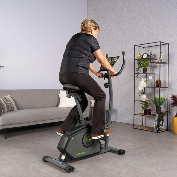 Велотренажер Tunturi Cardio Fit B40 з ручним керуванням, датчиком пульсу, підставкою для планшета та LCD-дисплеєм – для домашніх тренувань, реабілітації та початківців
