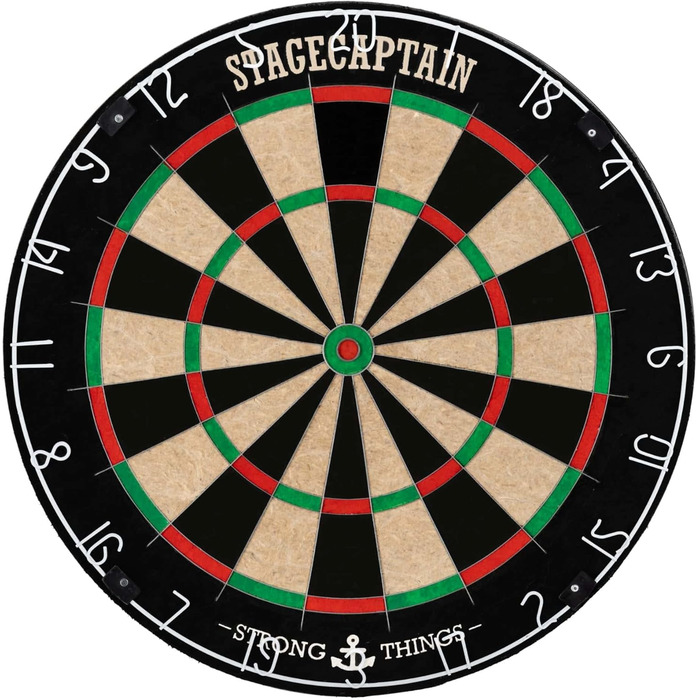 Stagecaptain DBS-1715 Bullseye Pro – професійна дартс-мішень із сизалю з дротами, 6 дротиками та 4 наборами оперень