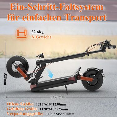 Електросамокат JOYOR S серії, 48/60В 13/18/26А·год, запас ходу 40-90 км, подвійні гідравлічні гальма, подвійна амортизація, складаний, 10-дюймові позашляхові шини