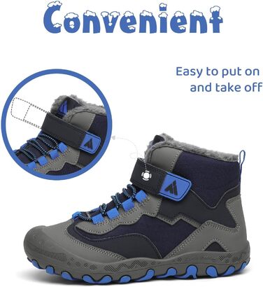 Дитячі зимові черевики Mishansha: теплі, водонепроникні, антиковзаючі, розмір 24-38, блакитні