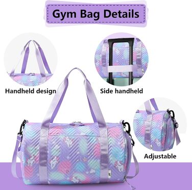 Спортивна сумка з єдинорогом, унісекс (фіолетовий)