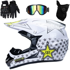 Мотошолом Motocross UIGJIOG для катання на мотоциклі, гірському велосипеді, ATV, BMX, Downhill, Offroad, Enduro. Дитячий мотошолом для мотоцикла, гірського велосипеда. Білий, розмір S (52~53 см)