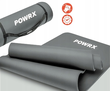 Професійний товстий гімнастичний килимок POWRX 183x60x1,5 см, сірий