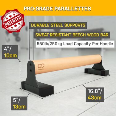 Паралелети Double Circle з дерев'яними ручками - обладнання для калістеніки. Нековзні турніки для віджимань, стійки для перевороту вперед