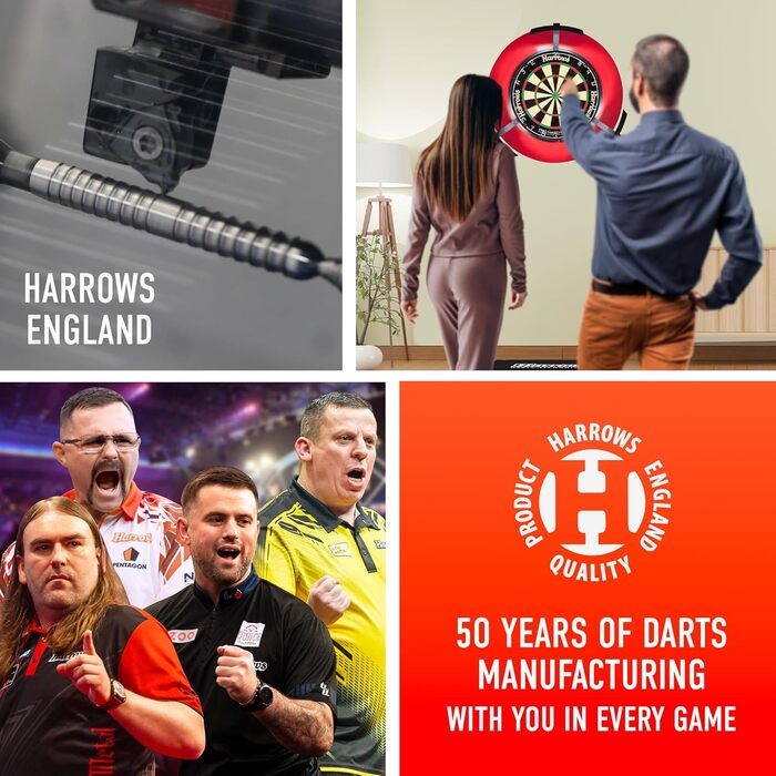 Дарти Harrows Caliber 90% Tungsten (21-30г) - Набір з 16 предметів (шафти, пір'я, кейс)