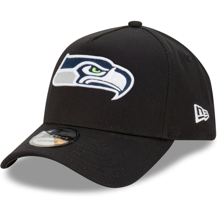 Кепка New Era NFL Seattle Seahawks 9Forty A-Frame чорна, кепка з вигнутим козирком, універсальний розмір