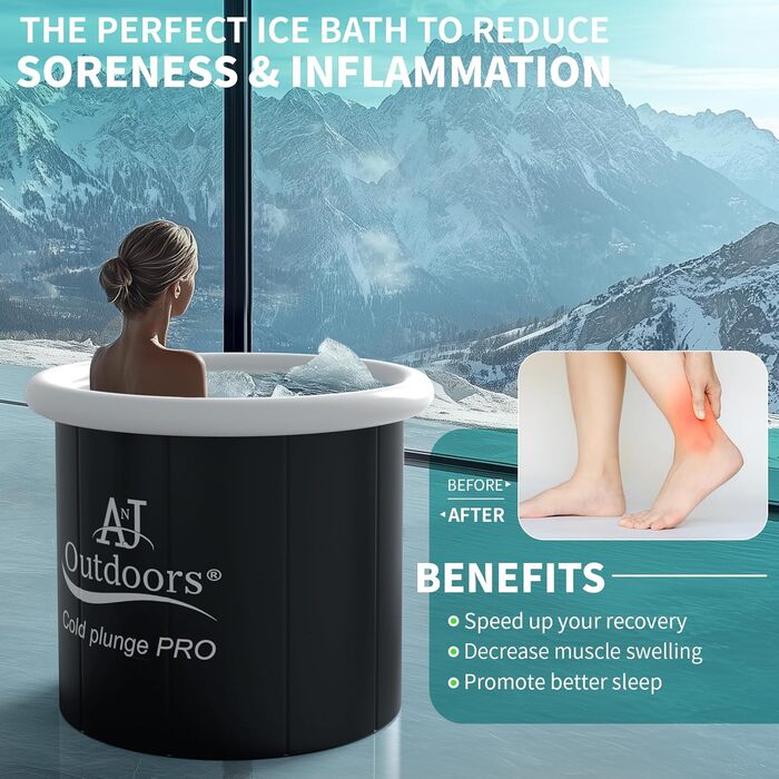 Коричнева ванна для криотерапії Cold Plunge Pro Next Gen - для спортсменів, ізольована, портативна, для відновлення
