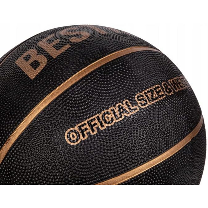 Баскетбольний м'яч BESTIF розмір 5/7 для дітей та дорослих. NBA, тренування, indoor/outdoor, чорний/золотий