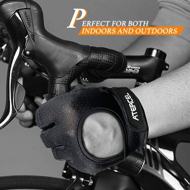 Фитнес рукавички ATERCE для їзди на велосипеді, тренувань, фітнесу. Дихаючі рукавички для велосипеда для чоловіків та жінок (Чорний, XL)