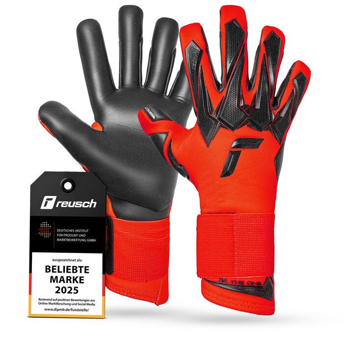Воротарські рукавиці Reusch Profi Raptor Pro червоно-чорні, розмір 7-11 | професійний хват, 4мм піна, для тренувань та ігор на траві та штучних покриттях