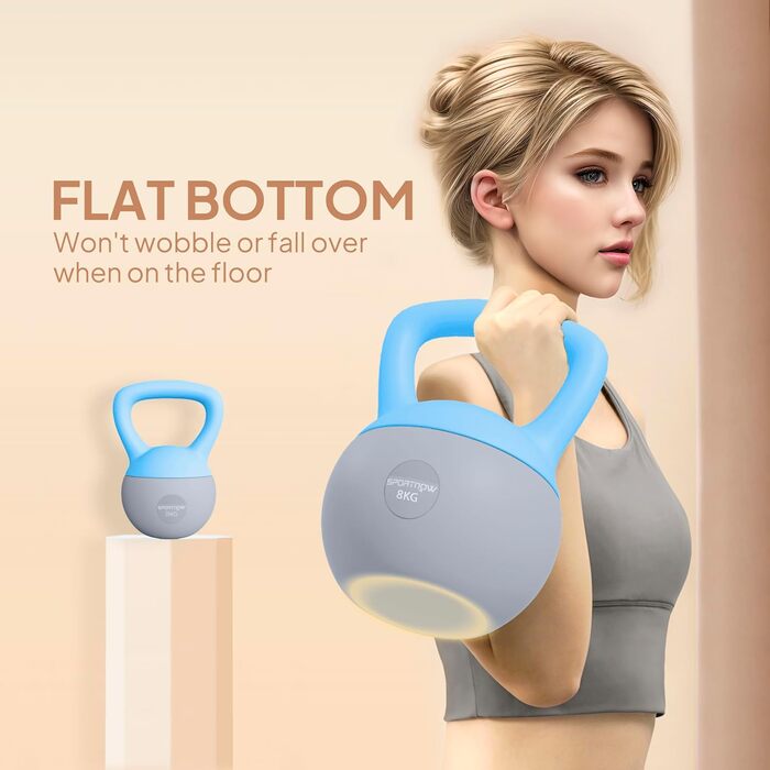 Гантель SPORTNOW Soft Kettlebell 8 кг з нековзким ручним захопленням для дому, фітнесу та силових тренувань