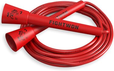 Стрибкове канат FightWon 5 мм з ПВХ, регульований, для занять вдома та на вулиці, з міцними ручками, ультраміцний ПВХ, білі ручки (фуксія)