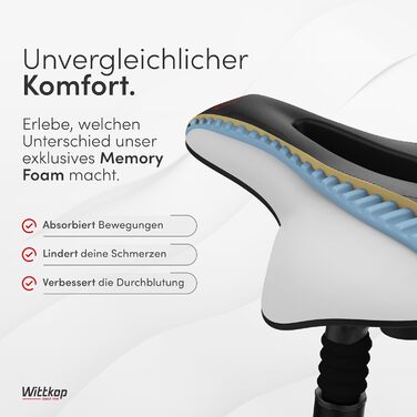 Велосипедне сідло WITTKOP з ортопедичною Memory Foam піною, 5-зональна система Medicus, зручне сідло для жінок та чоловіків для MTB, трекінгу та міських велосипедів