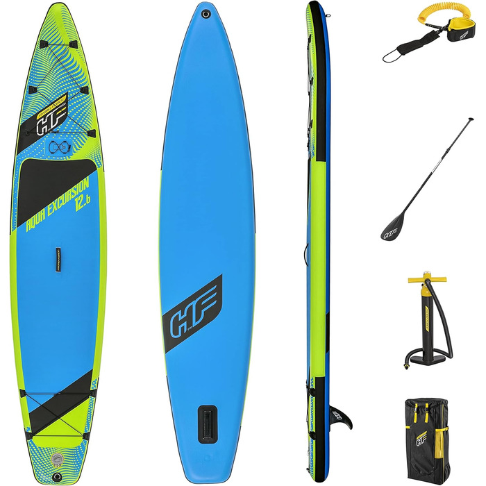 Надувна SUP-дошка Bestway Hydro-Force Touring Aqua Excursion 381×79×15 см, комплект для серфінгу