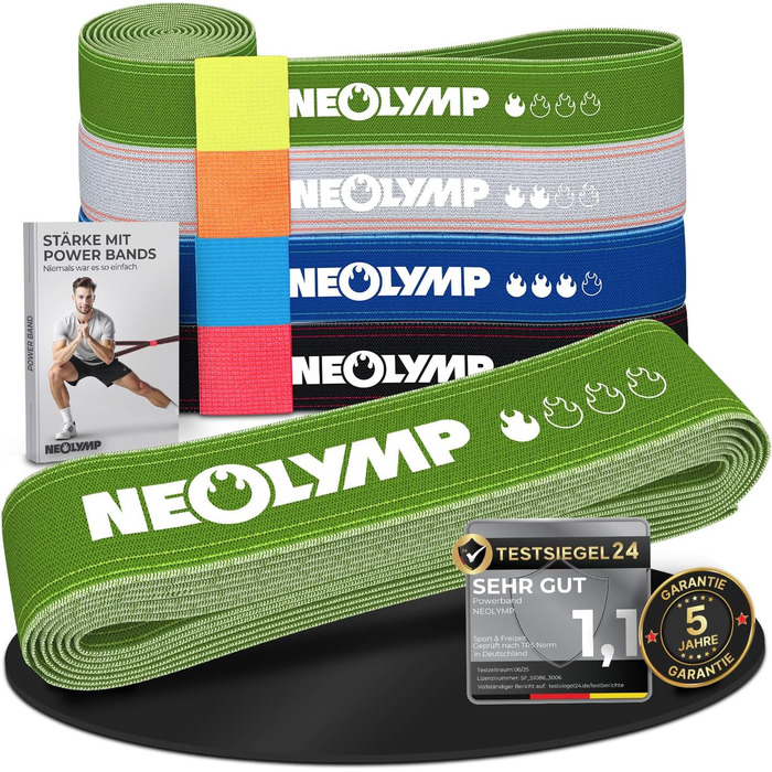 Стрічка для гімнастики Neolymp: екологічна, міцна, для багатофункціональних тренувань – стрічки опору з регулюванням, фітнес-стрічки, Powerband