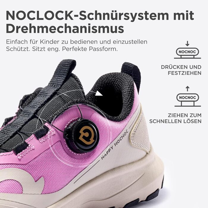 Дитячі кросівки NOCNOC All-MAX для хлопчиків та дівчаток – легкі, дихаючі спортивні кросівки з високою амортизацією для тенісу, відпочинку та тренувань, 32 EU, Sakura Rosa, Eisweiß