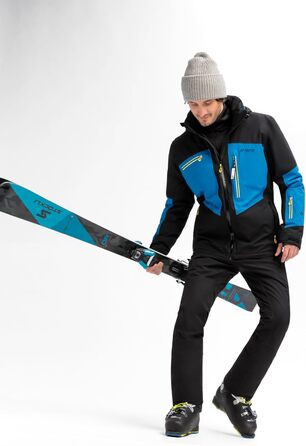 Чоловіча гірськолижна куртка Maier Sports Beskid 60 Black/Imperial Blue: водонепроникна, дихаюча, з 4-стороннім стретчем та утепленням mTHERM