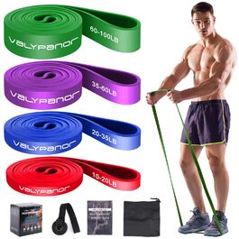 Еластичні стрічки для фітнесу Widerstandsbänder 4 рівні, 4 шт. для силових тренувань, розтяжки, калістеніки, кросфіту, пілатесу, йоги, з дверним фіксатором та сумкою для зберігання