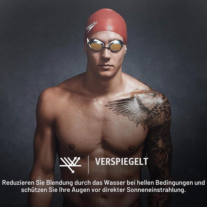 Спортивні плавальні окуляри Speedo Vanquisher 2.0 унісекс, дзеркальні, сріблясті