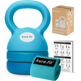 Регульована гиря kure.fit 5-12 фунтів з тканинним фітнес-резинкою для дому, силових тренувань та схуднення, для початківців і жінок