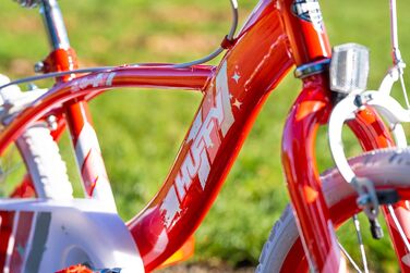 Дитячий велосипед Huffy Glimmer 18 дюймів червоний для дівчаток 6-8 років, легка швидка збірка, зі стабілізаторами
