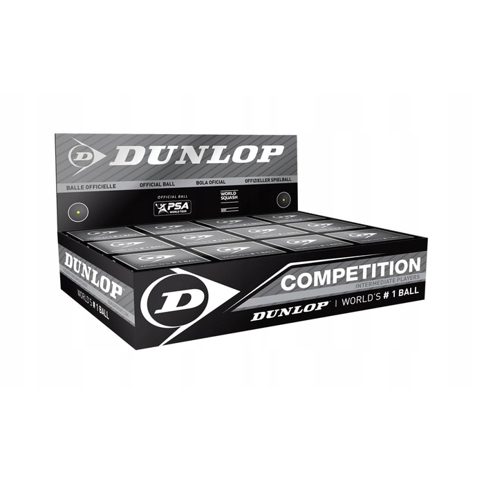 М'ячі для сквошу Dunlop Competition (жовта крапка), 12 шт.