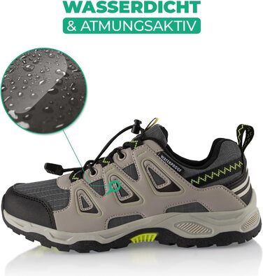 Водонепроникні трекінгові черевики для жінок та чоловіків, Trail Running, сіро-зелені (40 EU)