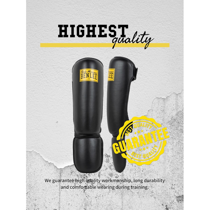Захисники гомілок BENLEE Guardian з екошкіри, чорні (один)