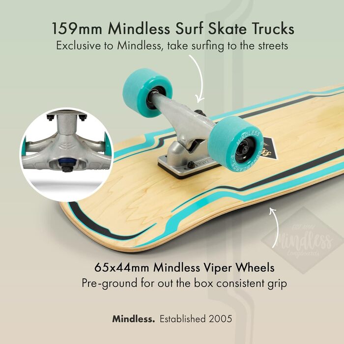 Лонгборд Mindless Surf Skate для дорослих, 9.5', чорний