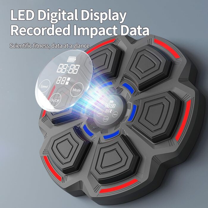 Музична боксівська машина HYNXM з LED-підсвічуванням, Bluetooth, 9 режимів тренування, для дорослих та дітей