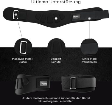 Пояс для важкої атлетики Breaking Limits - для силових тренувань, пауерліфтингу, бодібілдингу, кросфіту. З S-подібною застібкою на липучці