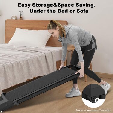 Електрична бігова доріжка bigzzia Walking Pad 2.5 к.с., складана, для дому та офісу, швидкість 1-10 км/год, до 120 кг, портативна з LCD-дисплеєм