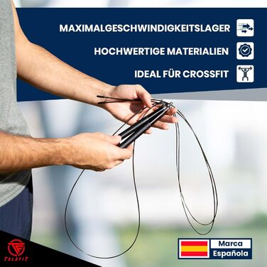 Професійне скакалка для кросфіту | Регульоване фітнес-канат з високошвидкісними підшипниками | Боксерська скакалка | З сумкою (Сріблястий)