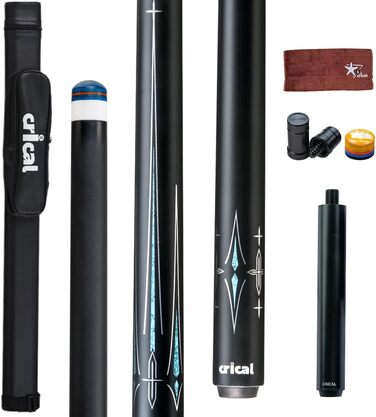 CRICAL Billardqueue з карбонового волокна, 12,5 мм наконечник, 147,3 см, професійний пул-стик для дорослих, повна карбонова технологія, низька деформація, комплект більярдних стиків