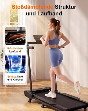 Бігова доріжка Superun Walking Pad з нахилом 6%, для дому, з додатком, до 136 кг, чорна. Швидкість до 12 км/год, режим для роботи за столом.