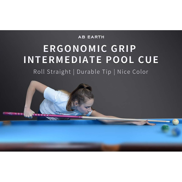 Біліардна кий AB Earth 58'' з канадського клену, ергономічний дизайн, наконечник 13mm, вага 18oz