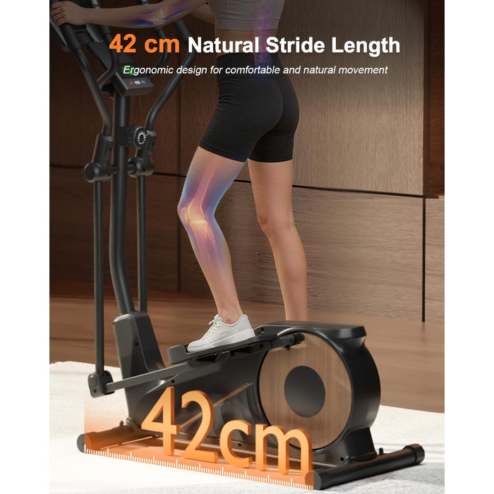 Еліптичний тренажер Aeriflo M100 для дому: маховик 8 кг, підтримка Kinomap, довжина кроку 42 см, пульсометр, магнітна система гальмування, до 150 кг