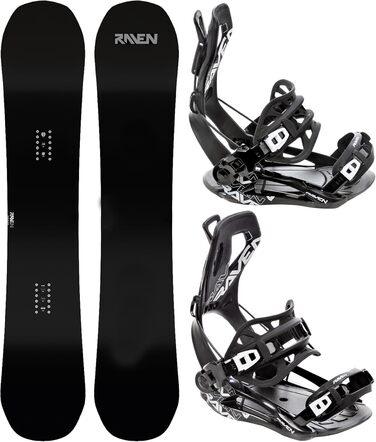 Сноуборд RAVEN Pure Black + Фіксуючі кріплення FT360 Black, Lemon Snowboard 148 см + Кріплення S FT360 Black
