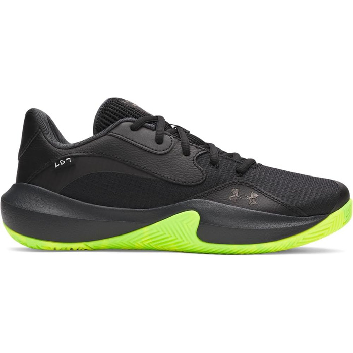Кросівки баскетбольні чоловічі Under Armour Ua Lockdown 7 Low (43/45 EU, Чорний/Чорний/Металевий Чорний)