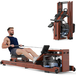 Гребний тренажер YOSUDA 2025 Neu Wasser - складаний, з Bluetooth, дисплеєм та регульованим тримачем для телефону. Максимальна висота користувача 190 см, вага 182 кг. Ідеально для домашніх тренувань.