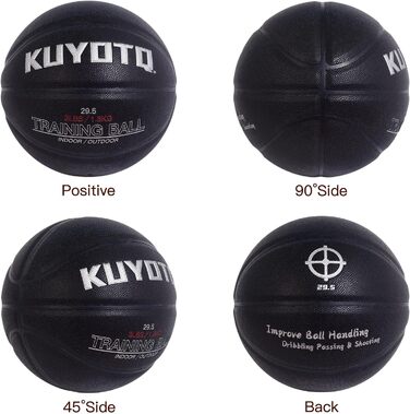 Баскетбольний м'яч KUYOTQ 1.3 кг, Verbundstoff, для тренувань та гри на вулиці, розмір 7, покращує контроль м'яча, дриблінг, передачі та підбирання