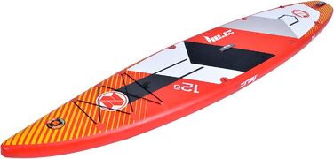 Надувна SUP-дошка Zray Rapid 12'6, подвійний Dropstitch + карбоновий стрингер, комплект, вантажопідйомність 160 кг, 381x76x15 см