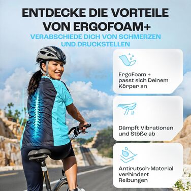 Велосипедне сідло BYVITA ErgoFoam+ - максимальний комфорт та ергономіка для жінок та чоловіків | Зручне сідло для трекінгу