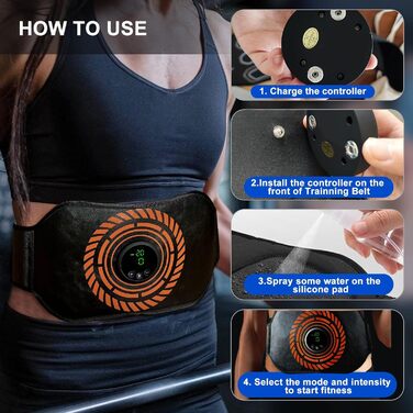 Електричний тренажер для пресу EMS - 12 режимів, 20 інтенсивностей, Zero Hard Homeful