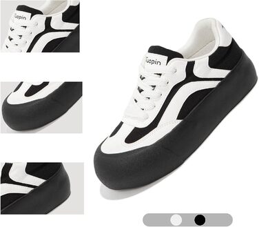 Жіночі кросівки Tuopin Mode: класична гумова підошва, стильні, неслизькі, повсякденні. Чорно-білі (39.5 EU)