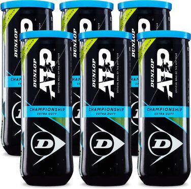 Тенісні м'ячі Dunlop ATP Championship 6x3 (US), банка