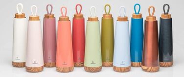 Пляшка для води Chic Mic Bioloco Loop Mini з нержавіючої сталі та дерева, пастельно-жовта, 500 мл